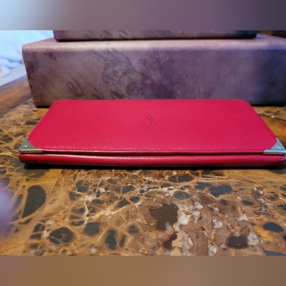 YSL red leather wallet - Picture 5 of 10